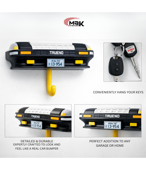 Vintage Car LED Key Holder – Wall-Mounted Key Organizer with Automatic Headlights (AE86 Edition)