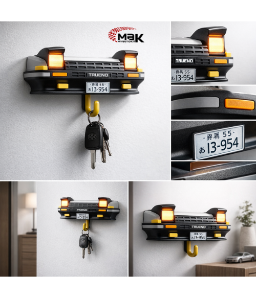 Vintage Car LED Key Holder – Wall-Mounted Key Organizer with Automatic Headlights (AE86 Edition)