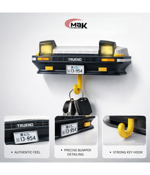 Vintage Car LED Key Holder – Wall-Mounted Key Organizer with Automatic Headlights (AE86 Edition)